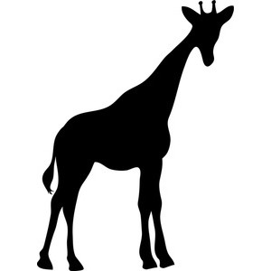 300x300 Giraffe Black And White Clip Art