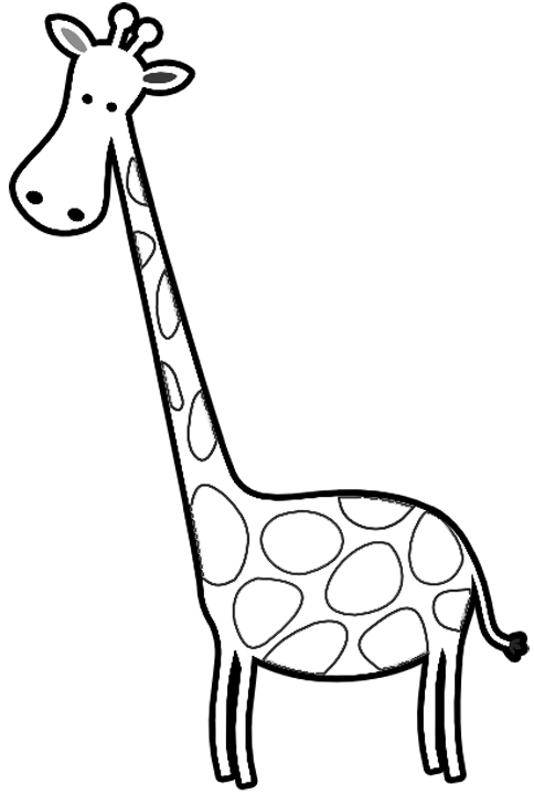 484x720 Giraffe Clipart Black And White