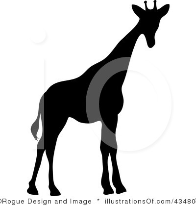 400x420 Black And White Giraffe Clipart