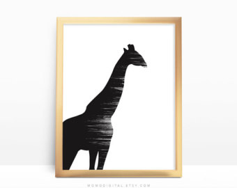 340x270 Black White Giraffe Etsy