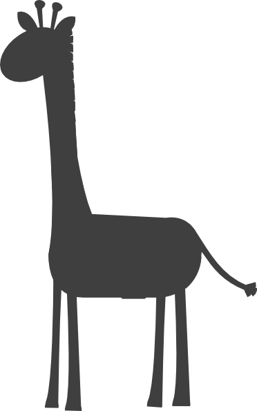 372x595 Black Giraffe Clip Art