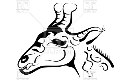 400x282 Illustration Of A Giraffe Head On A White Background Royalty Free