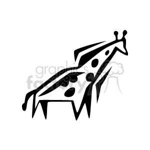 300x300 Royalty Free Black And White Abstract Giraffe 129691 Vector Clip