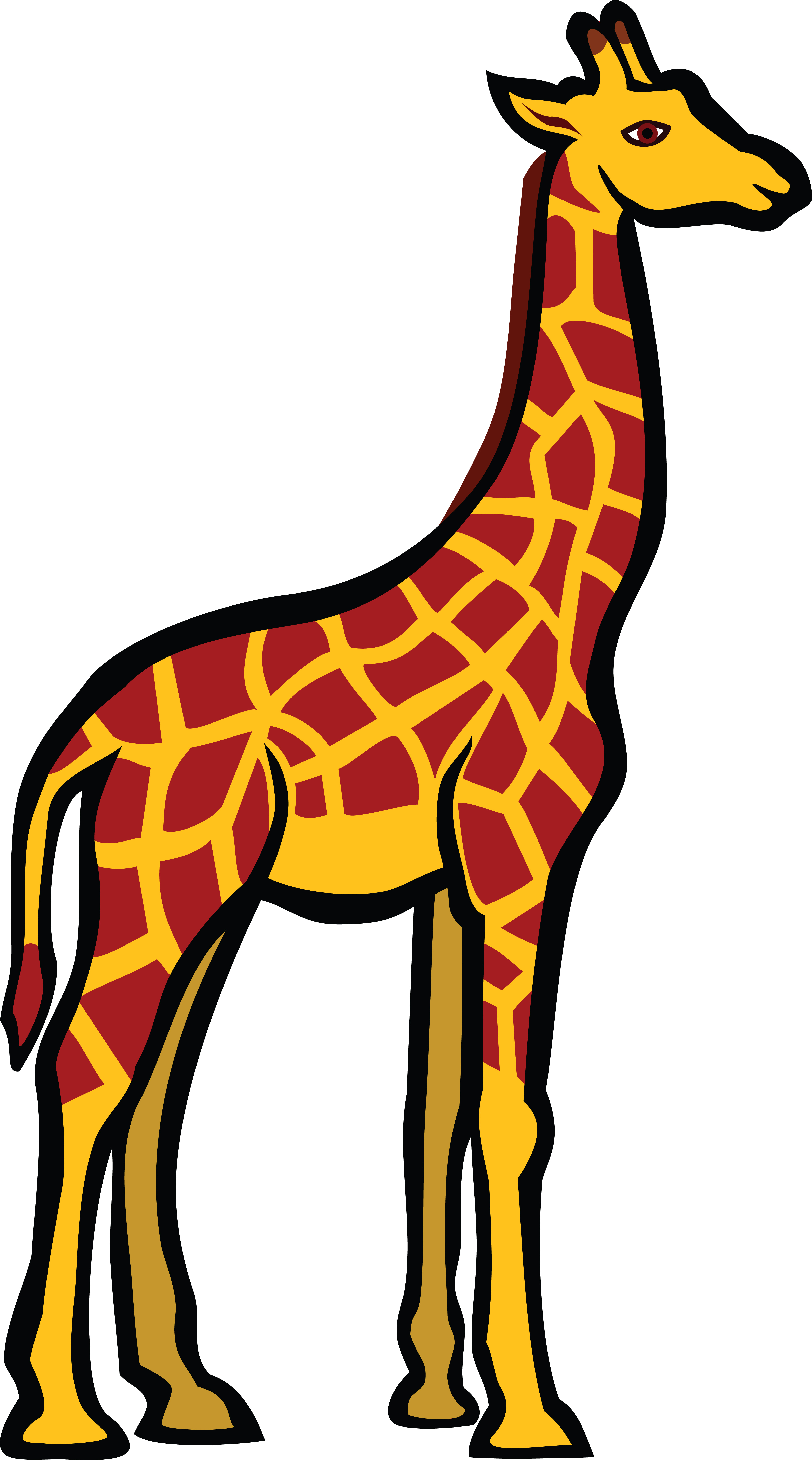 4000x7188 Giraffe Clipart Red