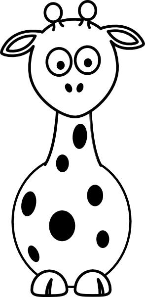 294x600 Black And White Giraffe Clip Art