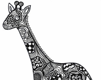 340x270 Giraffe Drawing Etsy