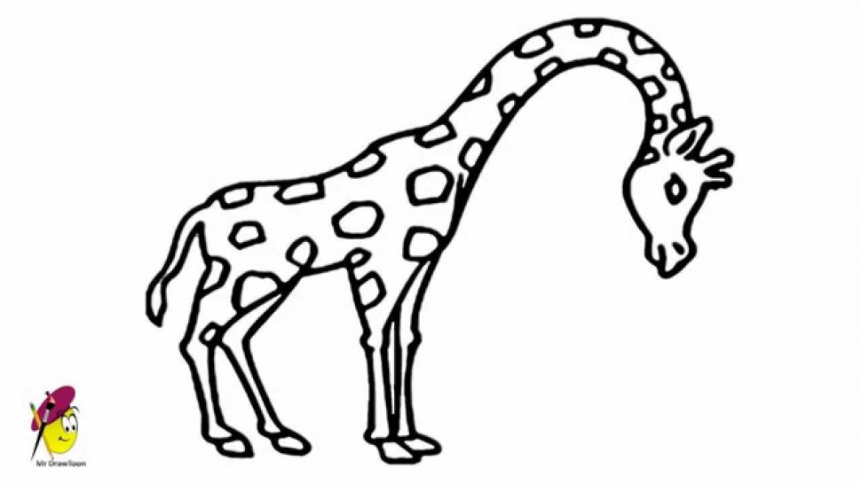 970x546 Coloring Pages Giraffe Drawing Art Coloring Pages Giraffe