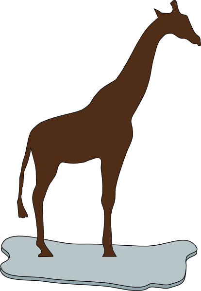 414x598 Brown Giraffe Silhouette On Ice Clip Art