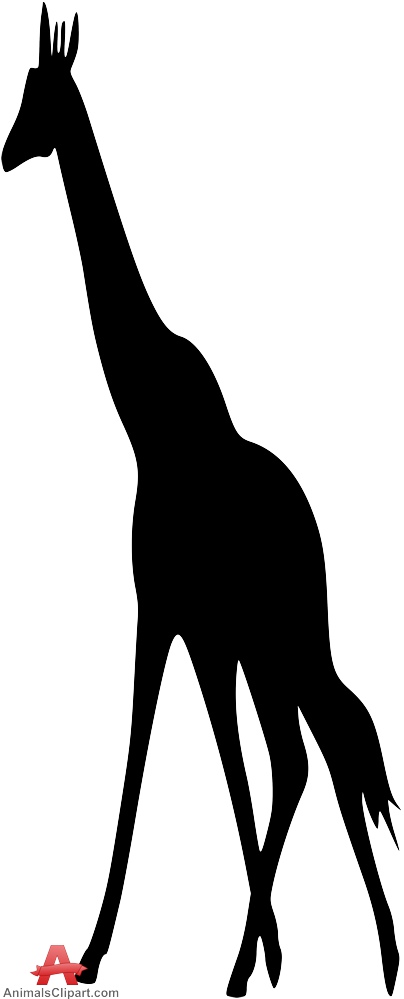 404x999 Tall Giraffe Silhouette Free Clipart Design Download