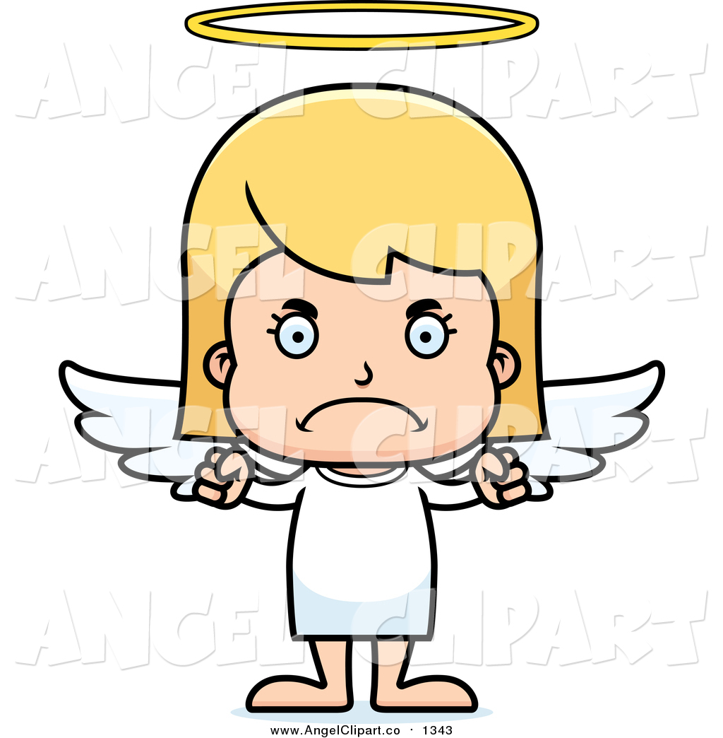1024x1044 Clip Art Of A Cartoon Mad Blond Caucasian Girl Angel By Cory