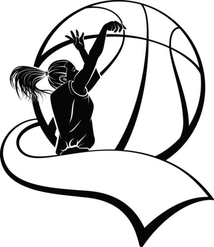 434x500 Female Basketball Player Silhouette Wall Art Sticker Present Gift