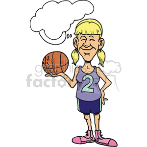 300x300 Royalty Free Girl Basketball Player 375005 Vector Clip Art Image