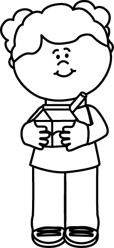 224x488 Black And White Girl With A Carton Of Milk Clip Art