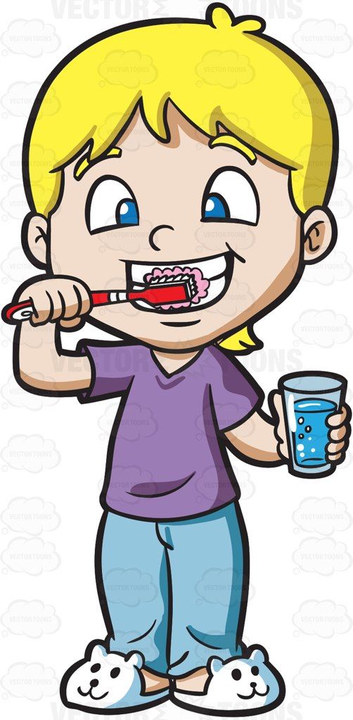 502x1024 People Clipart Brushing Tooth