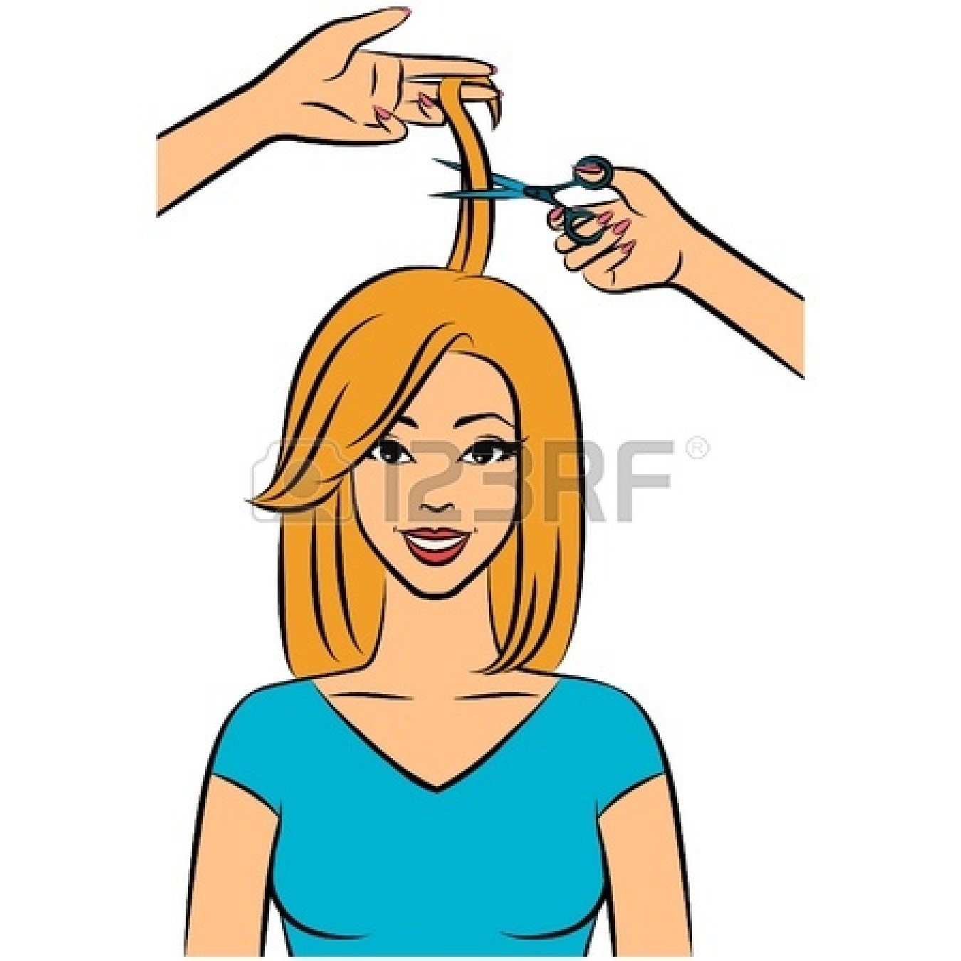 1350x1350 Art Girl With Fancy Hair Clipart
