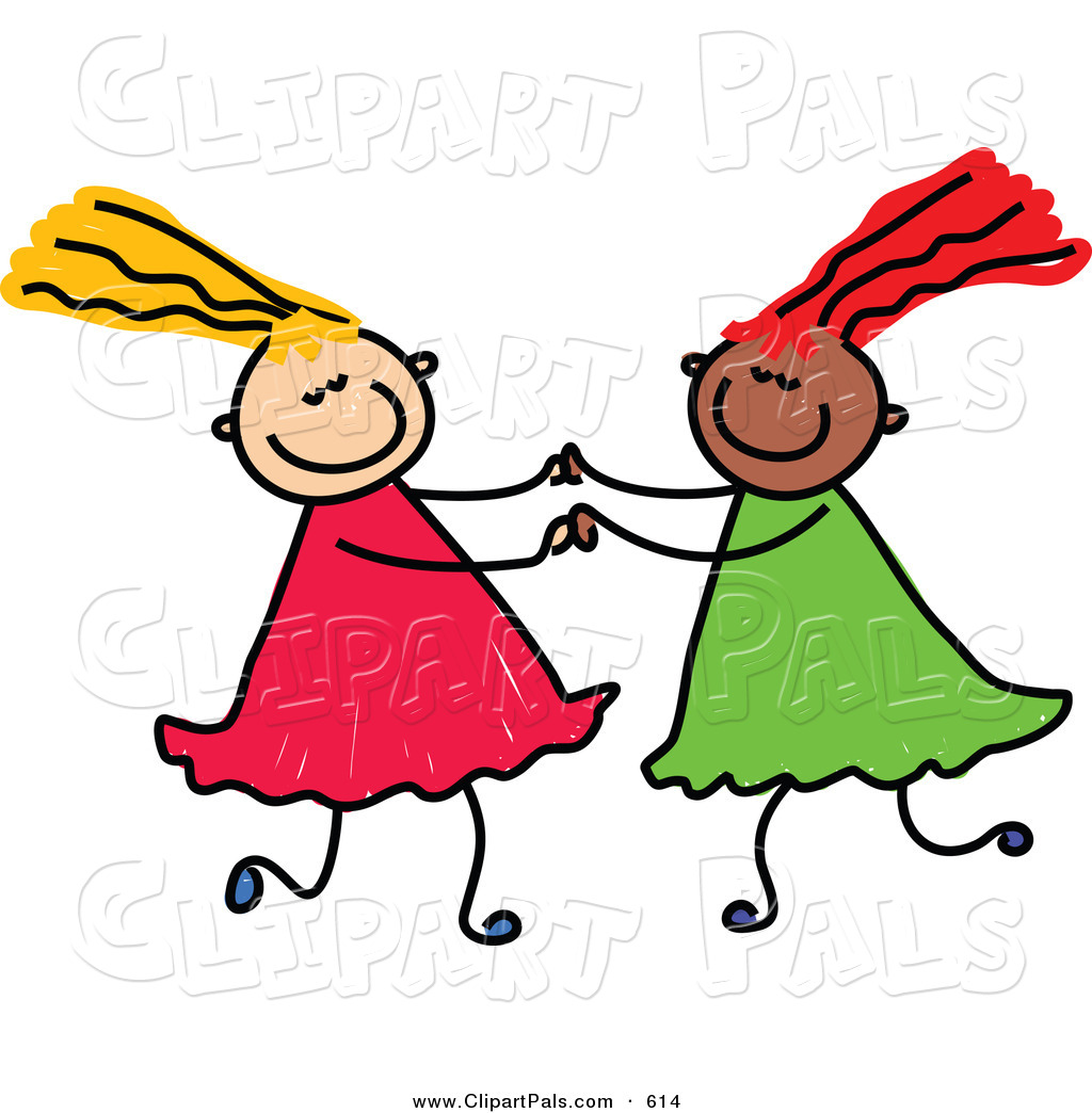1024x1044 Pal Clipart Of A Childs Sketch Of Two Girls Playing Together,