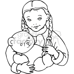 300x300 Royalty Free Blacknd White Outline Of Little Girl
