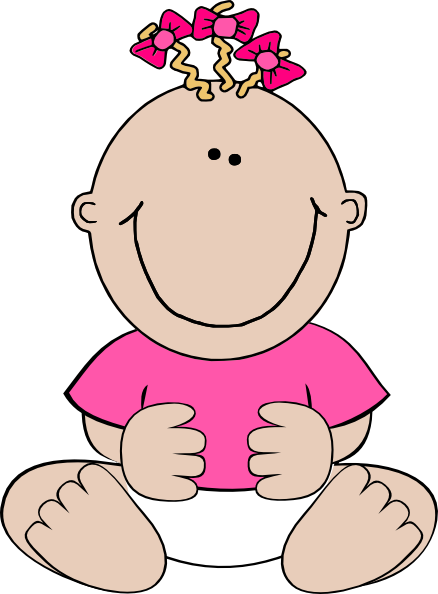 438x594 Pink Baby Girl Sitting 2 Clip Art