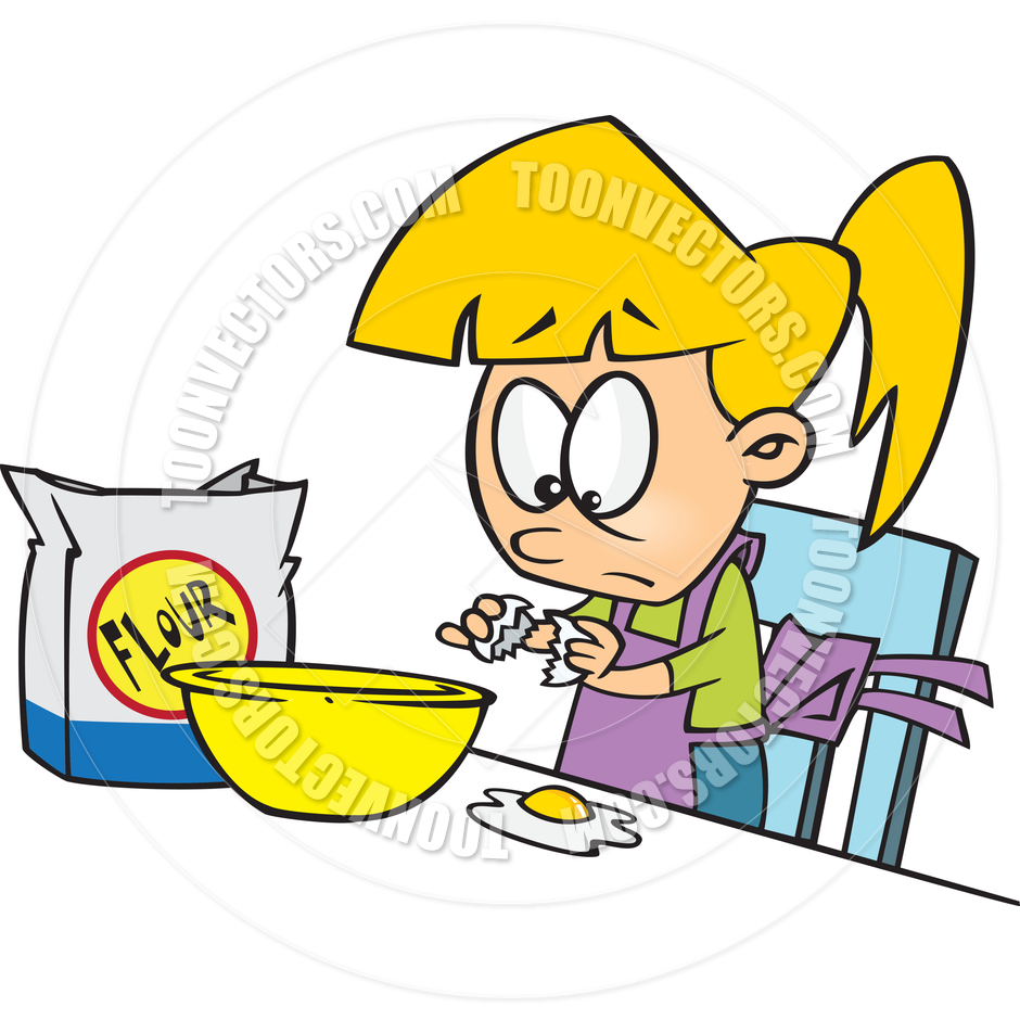 940x940 Cartoon Girl Cooking By Ron Leishman Toon Vectors Eps