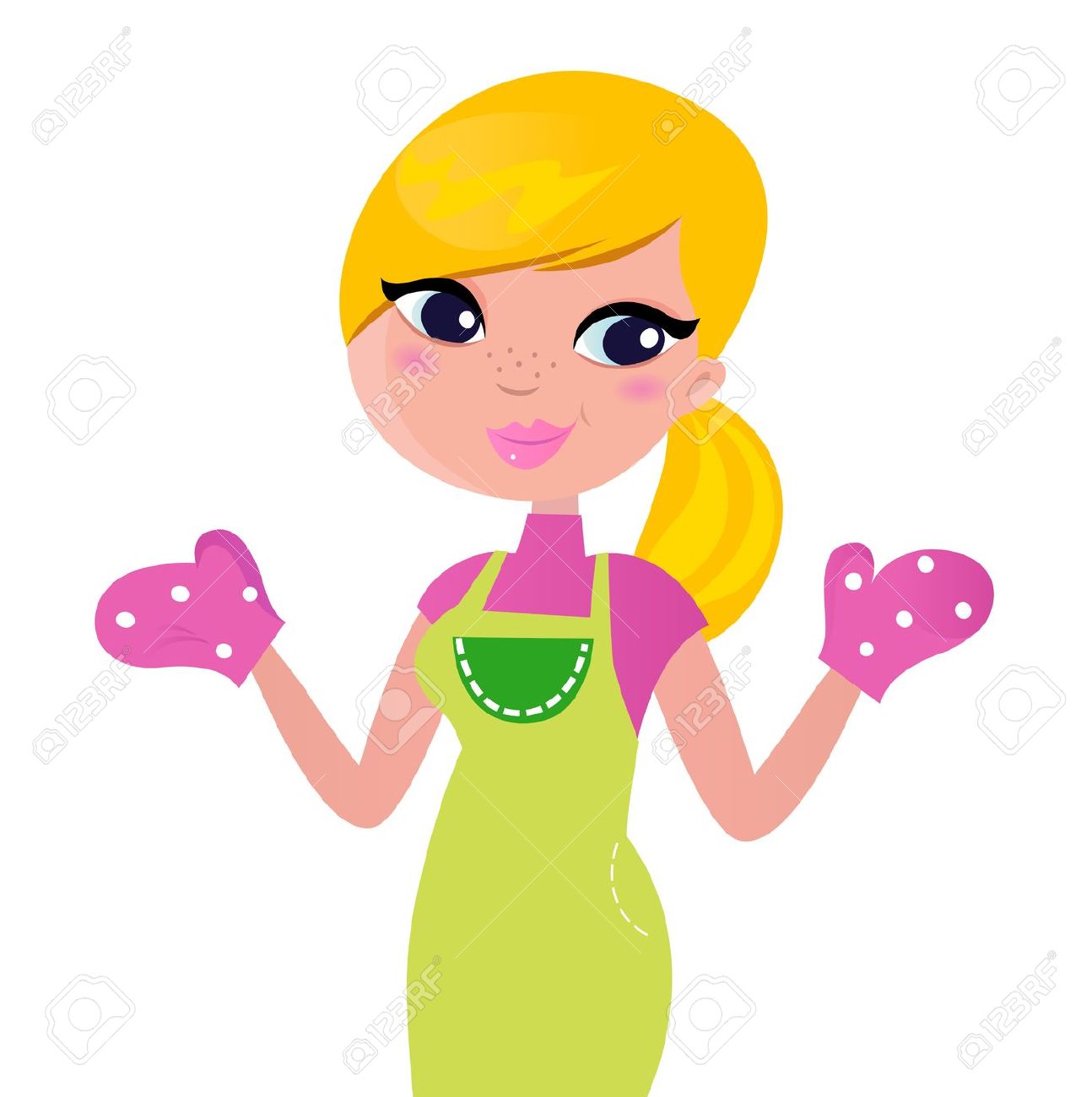 1294x1300 Cute Chef Woman Clipart