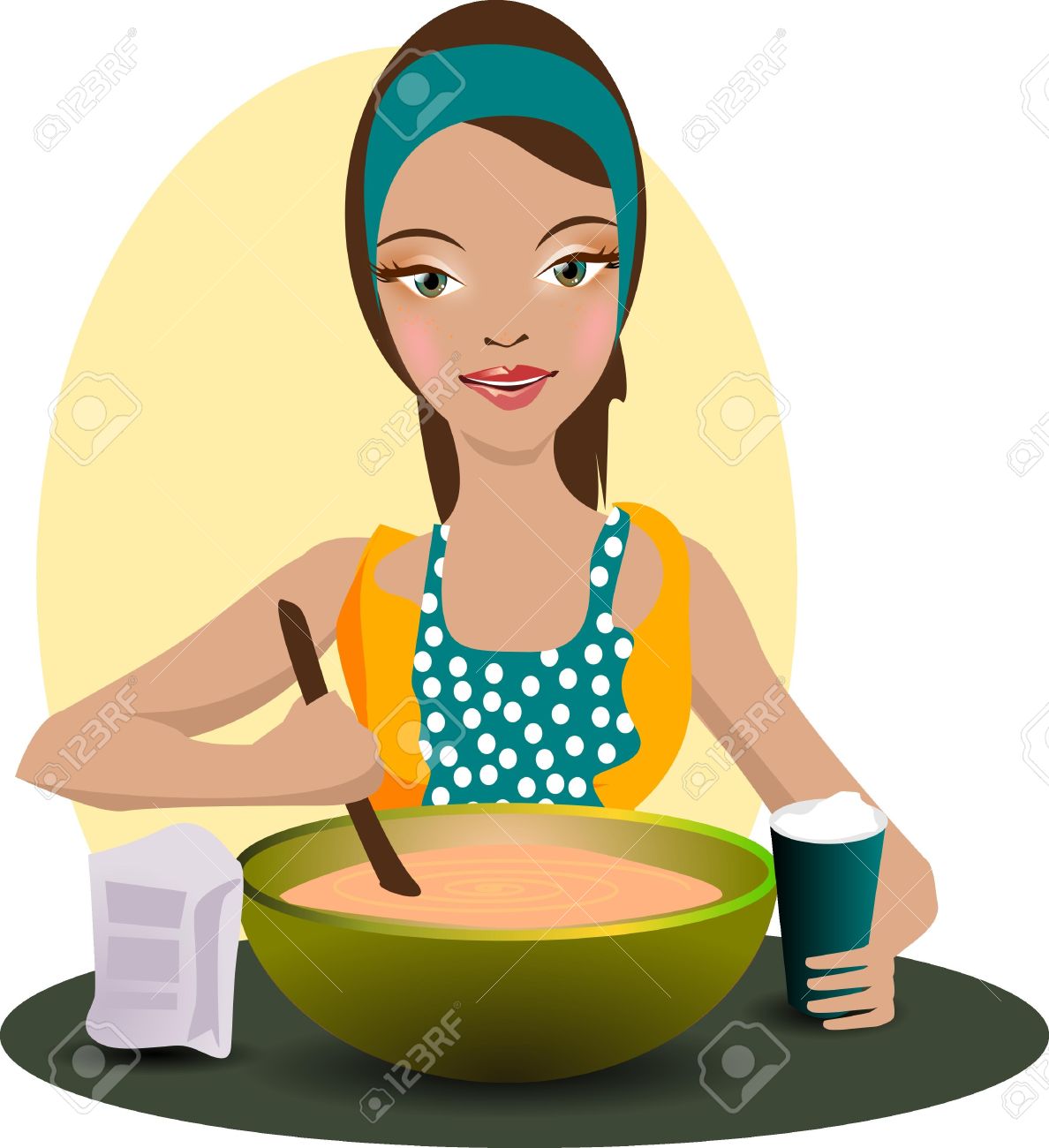 1188x1300 Lady Cooking In Kitchen Clipart