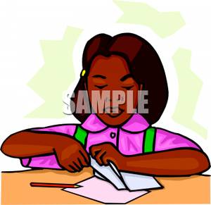 300x291 Art Image A Little Girl Putting A Letter Into An Envelope