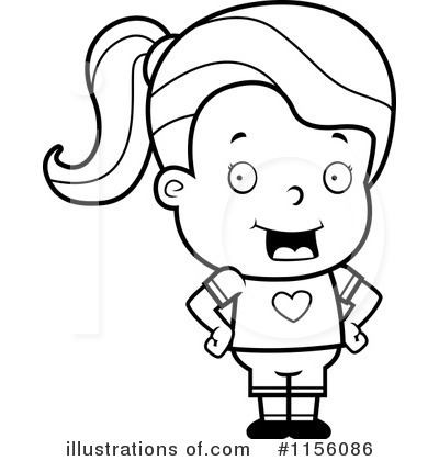 400x420 Little Girl Clipart Line Drawing