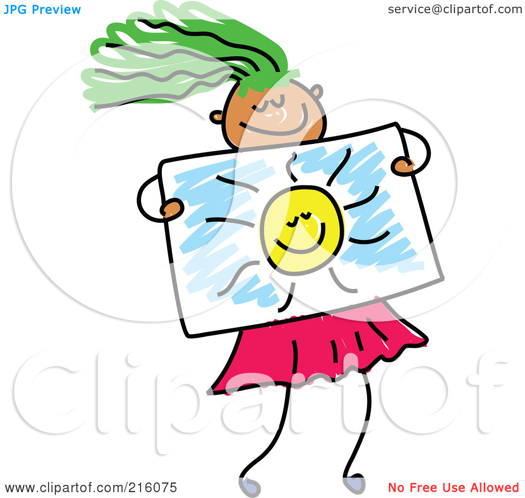 1080x1024 Girl Drawing A Picture Clipart
