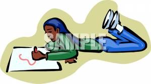 300x168 African American Girl Drawing A Picture