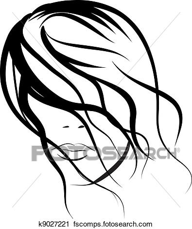 395x470 Clipart Of Beauty Girl Face K9027221