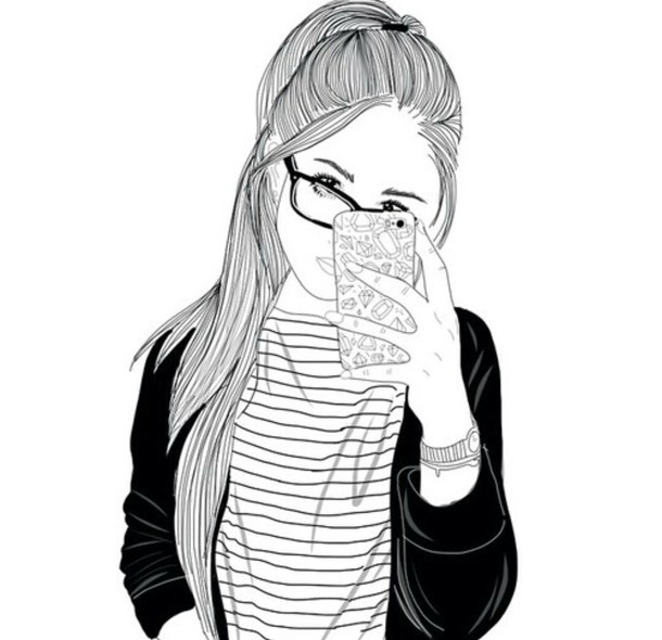 610x590 Black And White, Drawing, Follow, Girl, Outline, Outlines