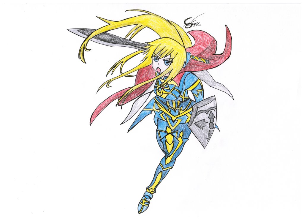 1024x744 A Little Knight Girl By Stades Drawing