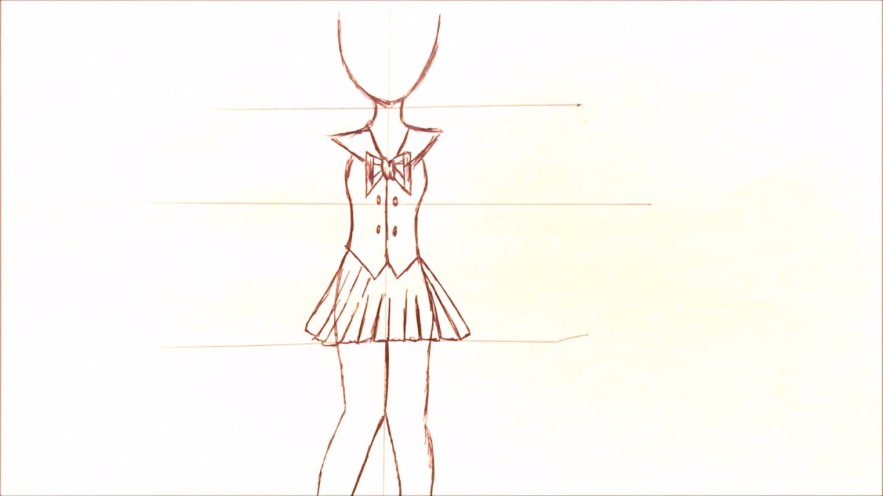 1280x720 Easynime Girl Drawing Whole Bodyn Sketch Simplest Sketch