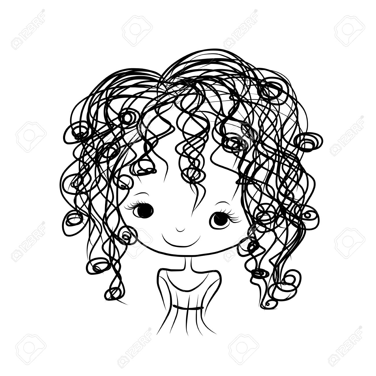 1300x1300 Drawn Chick Curly Hair