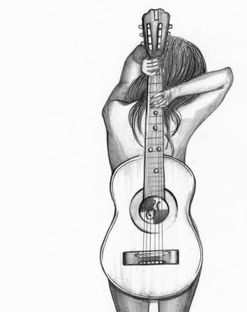 354x447 Guitar Girl, Draw Art Guitar Girl, Guitars And Girls