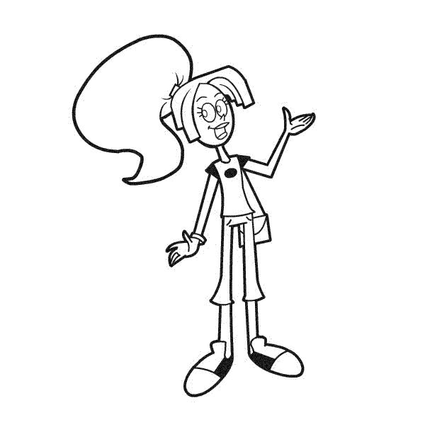 600x600 Coloring Pages Decorative Cartoon Girl Drawing How To 8 Coloring