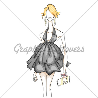 325x325 Girl In Gown Sketch Gl Stock Images