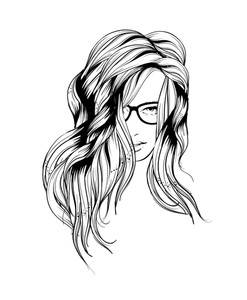 247x300 Illustration Of A Sketch Of A Girl Writing On A White Background