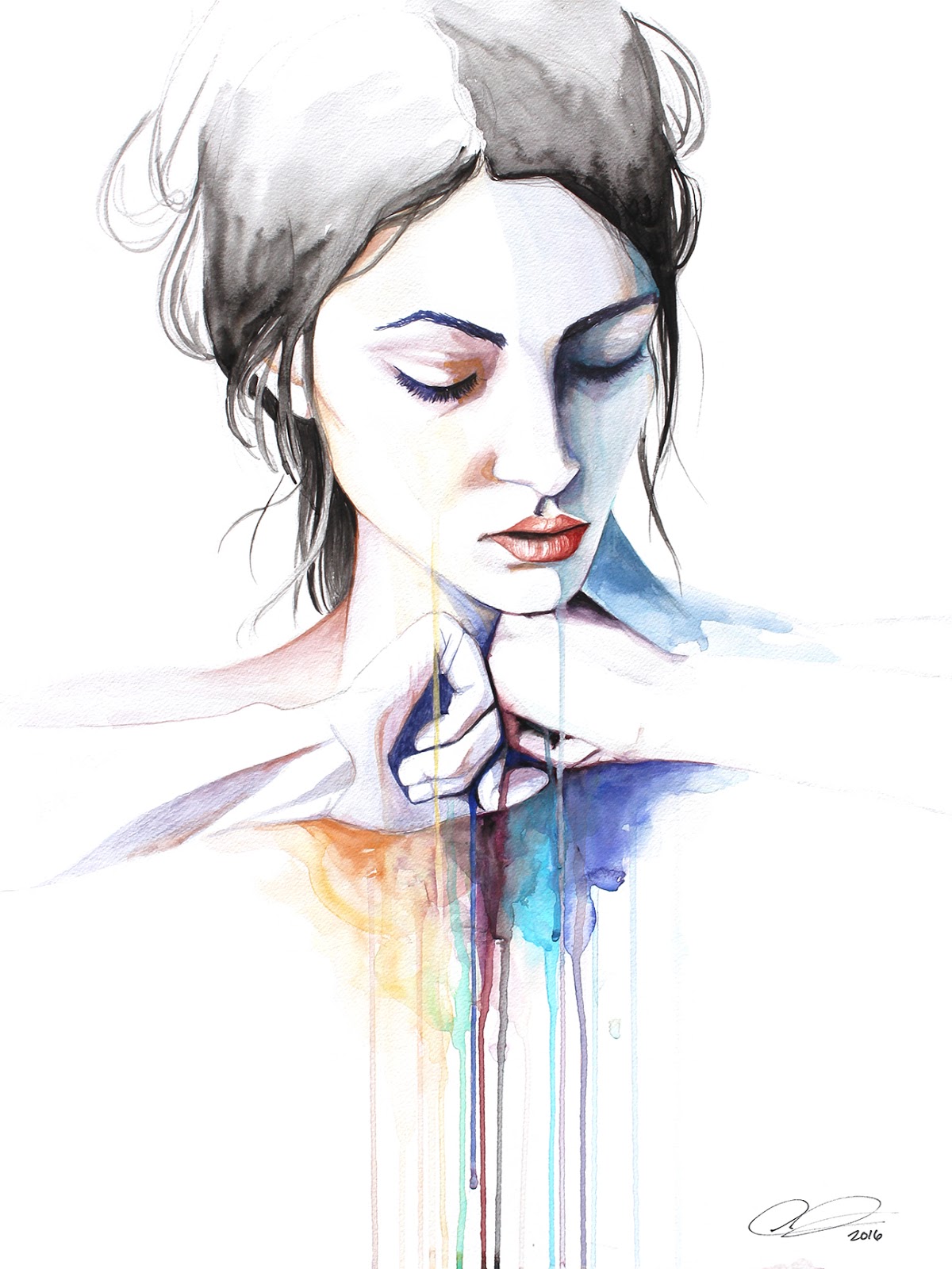 1200x1600 Drippy Watercolor Paintings Take On Depression And The Human Mind