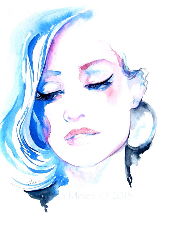 570x760 Original Watercolor Fashion Illustration By Lana Moes Art