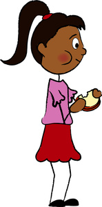 148x300 Girl Eating Clipart Image