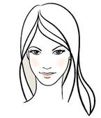 145x170 Clipart Of Black And White Girl Face K9360085