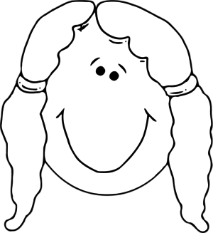 300x327 Girl Face Smiling Vector Clip Art