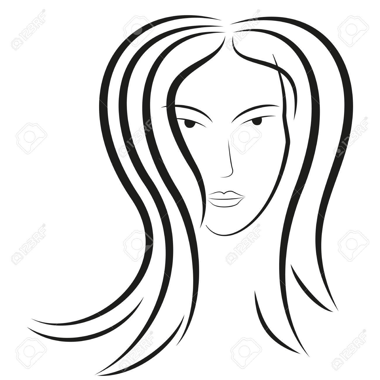 1300x1300 A Sketch Of A Beautiful Woman. Clip Art Royalty Free Cliparts