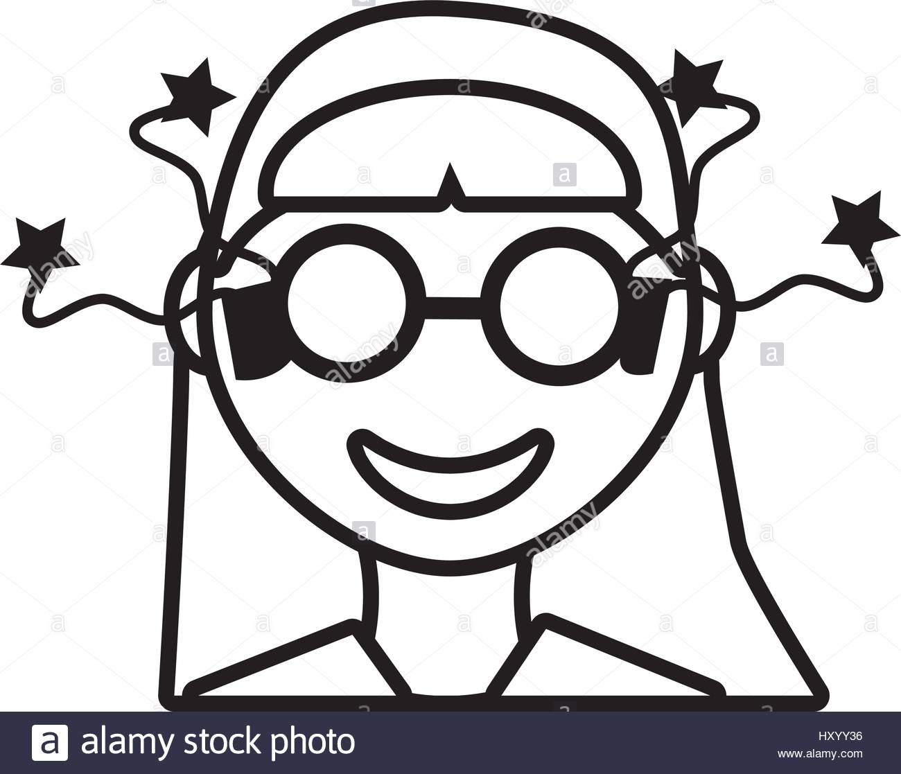 1300x1117 Face Girl Funny Glasses Outline Stock Vector Art Amp Illustration