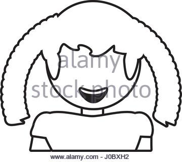 360x320 Head Girl Character Icon Outline Stock Vector Art Amp Illustration