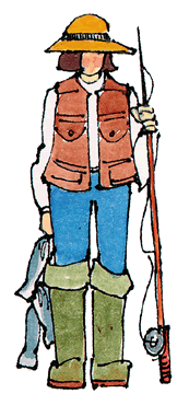 173x370 Lady Fishing Clipart, Free Lady Fishing Clipart