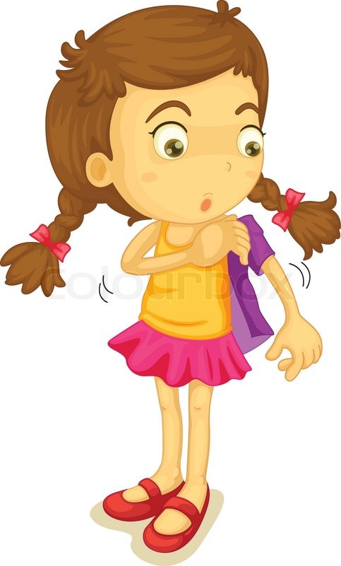 483x800 Girl Getting Dressed Clipart 2