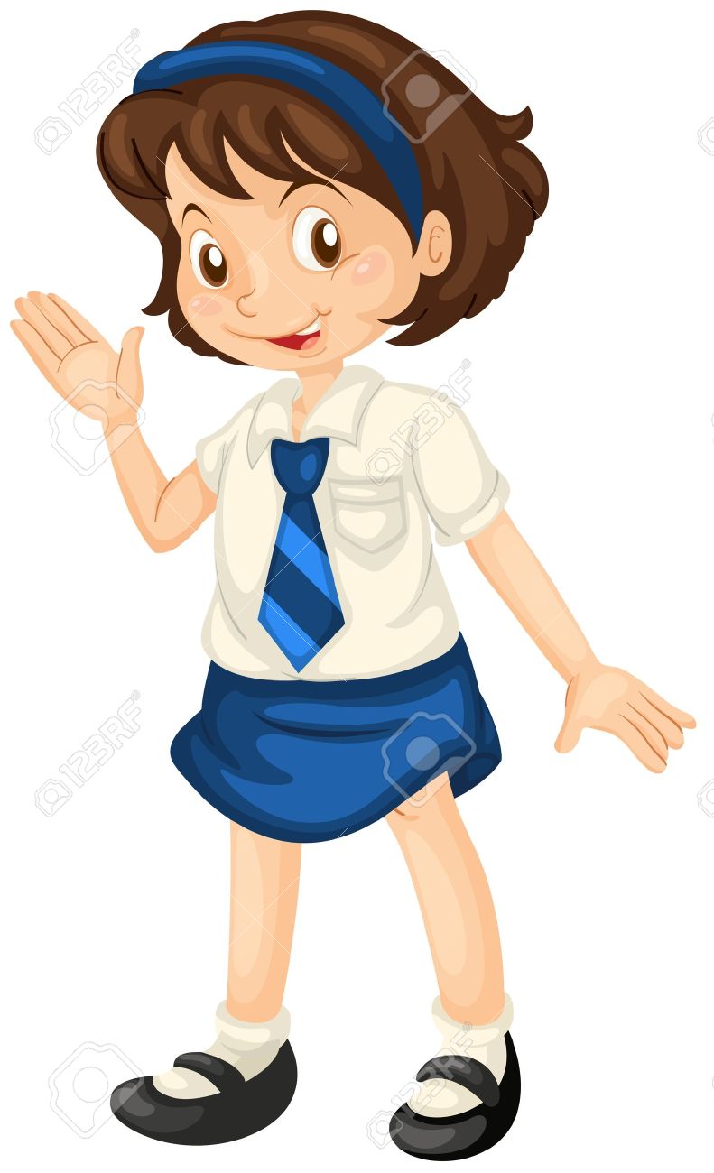 791x1300 Girl In School Uniform Clipart