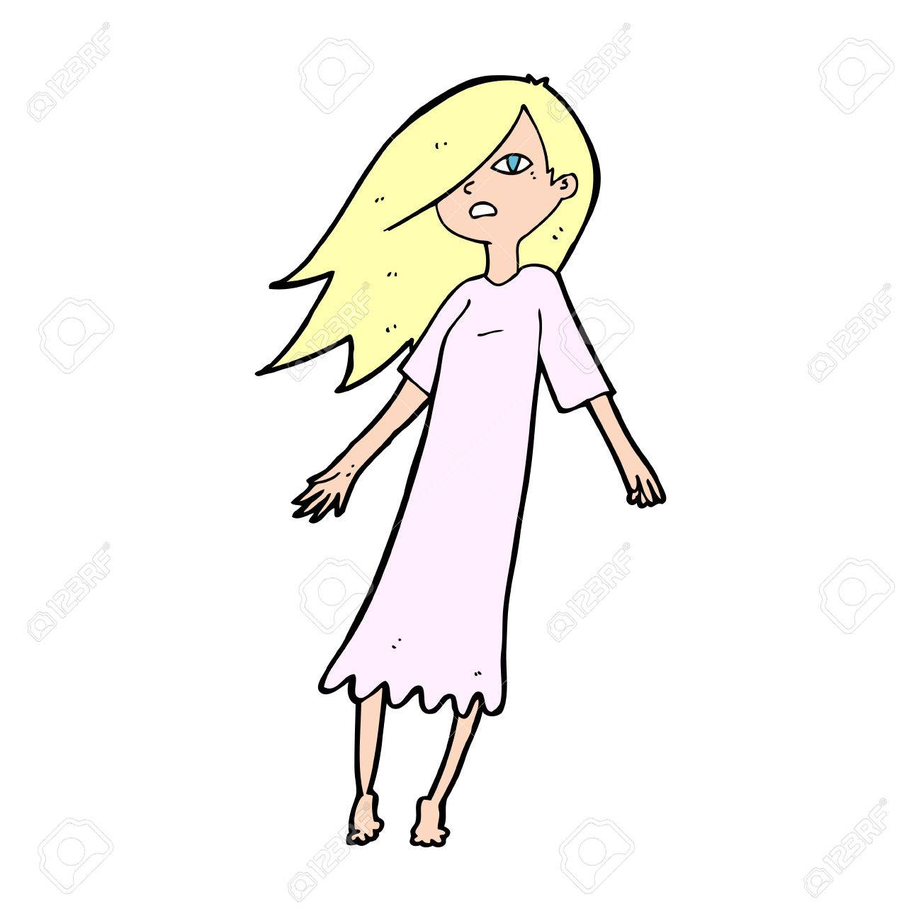 1300x1300 Cartoon Ghost Like Girl Royalty Free Cliparts, Vectors, And Stock